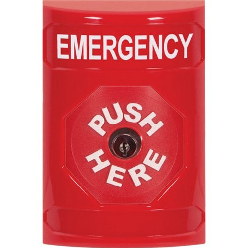 SS2000EM-EN STI Red No Cover Key-to-Reset Stopper Station with EMERGENCY Label English