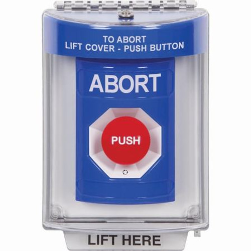 SS2441AB-ES STI Blue Indoor/Outdoor Flush w/ Horn Turn-to-Reset Stopper Station with ABORT Label Spanish