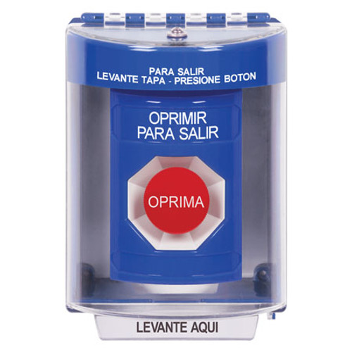 SS2474PX-ES STI Blue Indoor/Outdoor Surface Momentary Stopper Station with PUSH TO EXIT Label Spanish SS2474PX-ES STI Blue Indoor/Outdoor Surface Momentary Stopper Station with PUSH TO EXIT Label Spanish