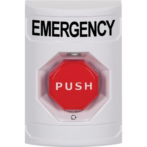 SS2309EM-EN STI White No Cover Turn-to-Reset (Illuminated) Stopper Station with EMERGENCY Label English