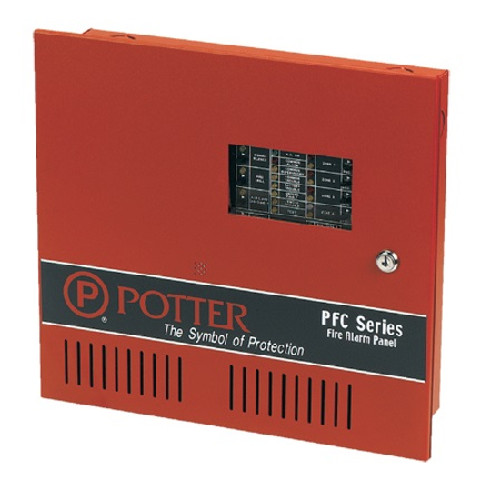 3992175 Potter PFC-5008D 8 Zone Fire Panel w/ DACT, Red Cabinet