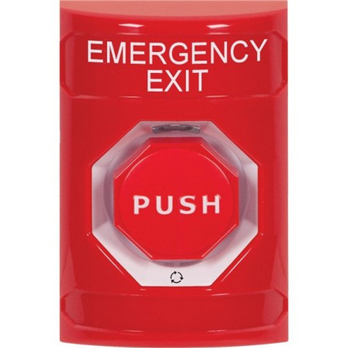 SS2009EX-EN STI Red No Cover Turn-to-Reset (Illuminated) Stopper Station with EMERGENCY EXIT Label English