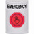 SS2307EM-EN STI White No Cover Weather Resistant Momentary (Illuminated) with Red Lens Stopper Station with EMERGENCY Label English