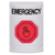 SS2306EM-EN STI White No Cover Momentary (Illuminated) with Red Lens Stopper Station with EMERGENCY Label English