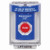 SS2431EX-EN STI Blue Indoor/Outdoor Flush Turn-to-Reset Stopper Station with EMERGENCY EXIT Label English