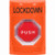 SS2505LD-EN STI Orange No Cover Momentary (Illuminated) Stopper Station with LOCKDOWN Label English