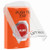 SS2524PX-EN STI Orange Indoor Only Flush or Surface Momentary Stopper Station with PUSH TO EXIT Label English
