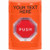 SS2509ZA-EN STI Orange No Cover Turn-to-Reset (Illuminated) Stopper Station with Non-Returnable Custom Text Label English