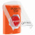 SS2525PX-EN STI Orange Indoor Only Flush or Surface Momentary (Illuminated) Stopper Station with PUSH TO EXIT Label English