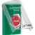 SS2124ES-EN STI Green Indoor Only Flush or Surface Momentary Stopper Station with EMERGENCY STOP Label English
