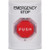 SS2309ES-EN STI White No Cover Turn-to-Reset (Illuminated) Stopper Station with EMERGENCY STOP Label English