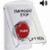 SS23A1ES-EN STI White Indoor Only Flush or Surface w/ Horn Turn-to-Reset Stopper Station with EMERGENCY STOP Label English