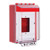 STI-14510NR STI Universal Stopper Low Profile Cover Enclosed Back Box, Open Mounting Plate and Hood - No Label - Red