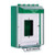 STI-14510CG STI Universal Stopper Low Profile Cover Enclosed Back Box, Open Mounting Plate and Hood - Custom Label - Green - Non-Returnable