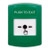 GLR101PX-EN STI Green Indoor Only No Cover Key-to-Reset Push Button with PUSH TO EXIT Label English