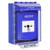 GLR481AB-EN STI Blue Indoor/Outdoor Low Profile Surface Mount w/ Sound Key-to-Reset Push Button with ABORT Label English