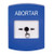 GLR401AB-ES STI Blue Indoor Only No Cover Key-to-Reset Push Button with ABORT Label Spanish