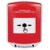 GLR021PS-ES STI Red Indoor Only Shield Key-to-Reset Push Button with FUEL PUMP SHUT-DOWN Label Spanish