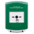 GLR121PS-ES STI Green Indoor Only Shield Key-to-Reset Push Button with FUEL PUMP SHUT-DOWN Label Spanish