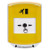 GLR221RM-ES STI Yellow Indoor Only Shield Key-to-Reset Push Button with Running Man Icon Spanish