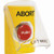 SS2224AB-EN STI Yellow Indoor Only Flush or Surface Momentary Stopper Station with ABORT Label English