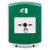 GLR1A1RM-ES STI Green Indoor Only Shield w/ Sound Key-to-Reset Push Button with Running Man Icon Spanish