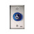 906-BH-TD x 32D Dormakaba RCI Handicapped Symbol Electronic Time Delay Mushroom Button - Brushed Stainless Steel Faceplate - Blue Cap