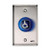 906-B-MO x 32D Dormakaba RCI Blank Symbol Momentary Action Mushroom Button - Brushed Stainless Steel Faceplate - Blue Cap