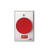 990N-RE-MO x 28 Dormakaba RCI Narrow Exit Symbol Momentary Action Oversized Tamper-proof Button - Brushed Anodized Aluminum Faceplate - Red Cap