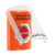 SS2521PO-ES STI Orange Indoor Only Flush or Surface Turn-to-Reset Stopper Station with EMERGENCY POWER OFF Label Spanish