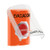 SS2524EV-ES STI Orange Indoor Only Flush or Surface Momentary Stopper Station with EVACUATION Label Spanish