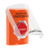 SS2525EX-ES STI Orange Indoor Only Flush or Surface Momentary (Illuminated) Stopper Station with EMERGENCY EXIT Label Spanish