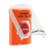 SS25A4PX-ES STI Orange Indoor Only Flush or Surface w/ Horn Momentary Stopper Station with PUSH TO EXIT Label Spanish