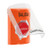 SS25A8XT-ES STI Orange Indoor Only Flush or Surface w/ Horn Pneumatic (Illuminated) Stopper Station with EXIT Label Spanish
