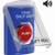 SS24A1HV-EN STI Blue Indoor Only Flush or Surface w/ Horn Turn-to-Reset Stopper Station with HVAC SHUT DOWN Label English
