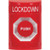 SS2004LD-EN STI Red No Cover Momentary Stopper Station with LOCKDOWN Label English