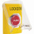 SS2221LD-EN STI Yellow Indoor Only Flush or Surface Turn-to-Reset Stopper Station with LOCKDOWN Label English