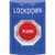SS2404LD-EN STI Blue No Cover Momentary Stopper Station with LOCKDOWN Label English