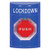 SS2405LD-EN STI Blue No Cover Momentary (Illuminated) Stopper Station with LOCKDOWN Label English