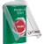 SS2121PX-EN STI Green Indoor Only Flush or Surface Turn-to-Reset Stopper Station with PUSH TO EXIT Label English