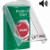 SS21A1PX-EN STI Green Indoor Only Flush or Surface w/ Horn Turn-to-Reset Stopper Station with PUSH TO EXIT Label English