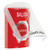 SS2021XT-ES STI Red Indoor Only Flush or Surface Turn-to-Reset Stopper Station with EXIT Label Spanish