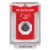 SS2033ZA-ES STI Red Indoor/Outdoor Flush Key-to-Activate Stopper Station with Non-Returnable Custom Text Label Spanish
