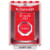 SS2079ZA-ES STI Red Indoor/Outdoor Surface Turn-to-Reset (Illuminated) Stopper Station with Non-Returnable Custom Text Label Spanish