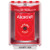 SS2080AB-ES STI Red Indoor/Outdoor Surface w/ Horn Key-to-Reset Stopper Station with ABORT Label Spanish