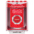SS2081HV-ES STI Red Indoor/Outdoor Surface w/ Horn Turn-to-Reset Stopper Station with HVAC SHUT DOWN Label Spanish