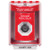 SS2083PX-ES STI Red Indoor/Outdoor Surface w/ Horn Key-to-Activate Stopper Station with PUSH TO EXIT Label Spanish