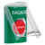 SS2128EV-ES STI Green Indoor Only Flush or Surface Pneumatic (Illuminated) Stopper Station with EVACUATION Label Spanish