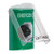 SS21A3EM-ES STI Green Indoor Only Flush or Surface w/ Horn Key-to-Activate Stopper Station with EMERGENCY Label Spanish
