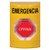 SS2209EM-ES STI Yellow No Cover Turn-to-Reset (Illuminated) Stopper Station with EMERGENCY Label Spanish